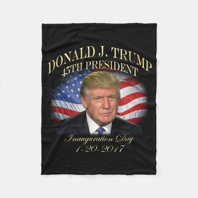President Donald Trump Inauguration Commemorative Fleece Blanket (Front)
