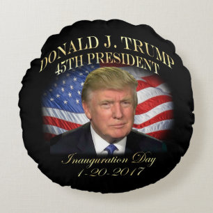 President Donald Trump Inauguration Commemorative Round Cushion