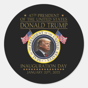 President Donald Trump Inauguration Day 2025 Memor Classic Round Sticker