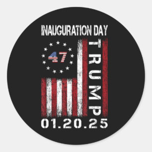 President Donald Trump Inauguration Day 2025 Memor Classic Round Sticker