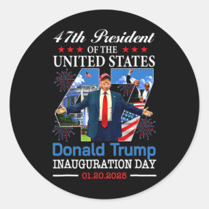 President Donald Trump Inauguration Day 2025 Memor Classic Round Sticker