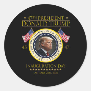 President Donald Trump Inauguration Day 2025 Memor Classic Round Sticker