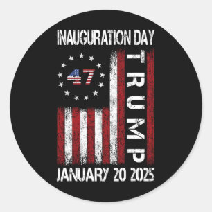 President Donald Trump Inauguration Day 2025 Memor Classic Round Sticker
