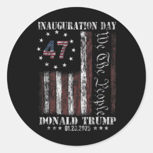 President Donald Trump Inauguration Day 2025 Memor Classic Round Sticker