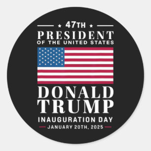 President Donald Trump Inauguration Day 2025 Memor Classic Round Sticker