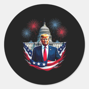 President Donald Trump Inauguration Day 2025 Memor Classic Round Sticker