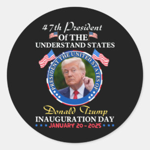 President Donald Trump Inauguration Day 2025 Memor Classic Round Sticker
