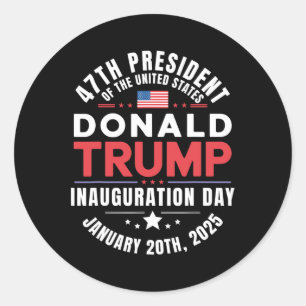 President Donald Trump Inauguration Day 2025 Memor Classic Round Sticker