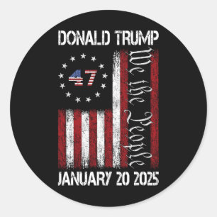 President Donald Trump Inauguration Day 2025 Memor Classic Round Sticker