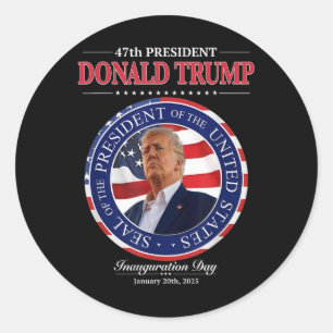 President Donald Trump Inauguration Day 2025 Memor Classic Round Sticker