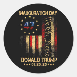 President Donald Trump Inauguration Day 2025 Memor Classic Round Sticker