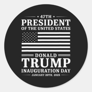 President Donald Trump Inauguration Day 2025 Memor Classic Round Sticker