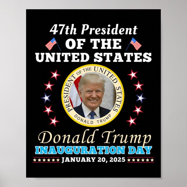 President Donald Trump Inauguration Day 2025 Party Poster (Front)