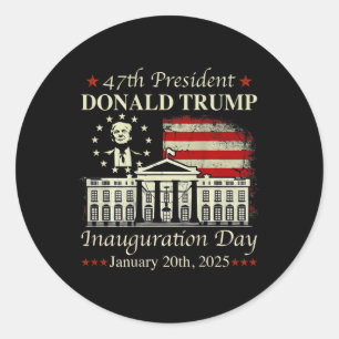 President Donald Trump Inauguration Day 2025 Us Fl Classic Round Sticker