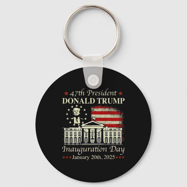 President Donald Trump Inauguration Day 2025 Us Fl Key Ring (Front)