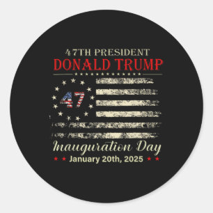 President Donald Trump Inauguration Day 2025 Vinta Classic Round Sticker