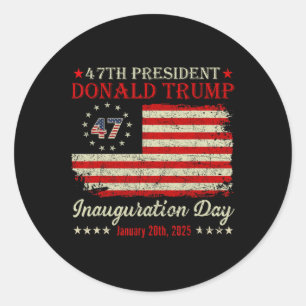 President Donald Trump Inauguration Day 2025 Vinta Classic Round Sticker