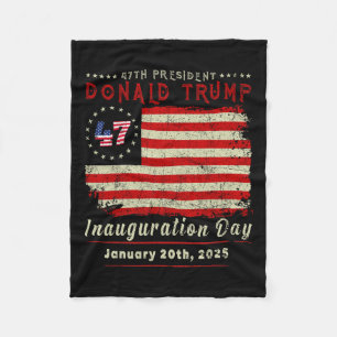 President Donald Trump Inauguration Day 2025 Vinta Fleece Blanket