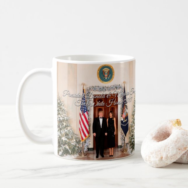 President Donald Trump & Melania Christmas 2017 Coffee Mug (With Donut)