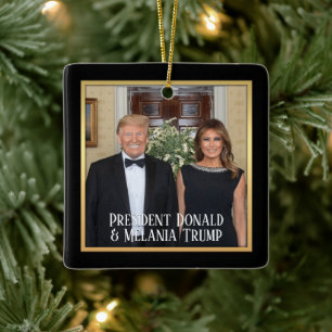 President Donald Trump & Melania Elegant Ceramic Ornament
