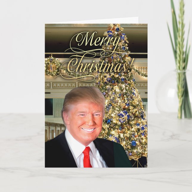 President Donald Trump Merry Christmas Greeting Holiday Card (Front)