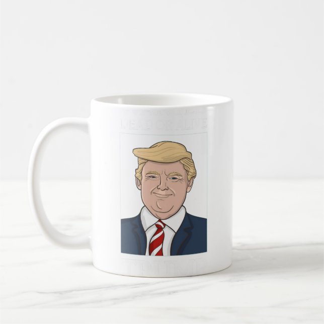 President Donald Trump Mugshot Wanted Funny Photo Coffee Mug (Left)