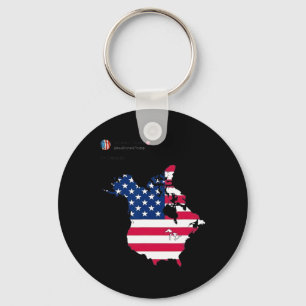 President Donald Trump Oh Canada Usa American Flag Key Ring