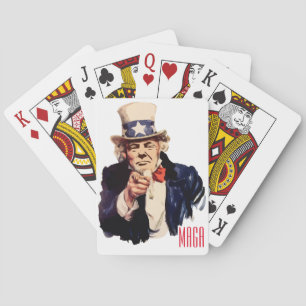 President Donald Trump portraying Uncle Sam Playing Cards