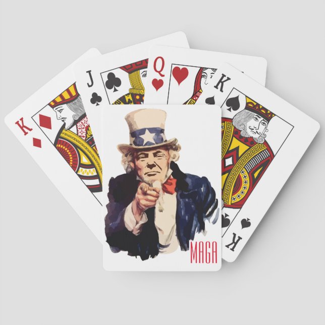 President Donald Trump portraying Uncle Sam Playing Cards (Back)