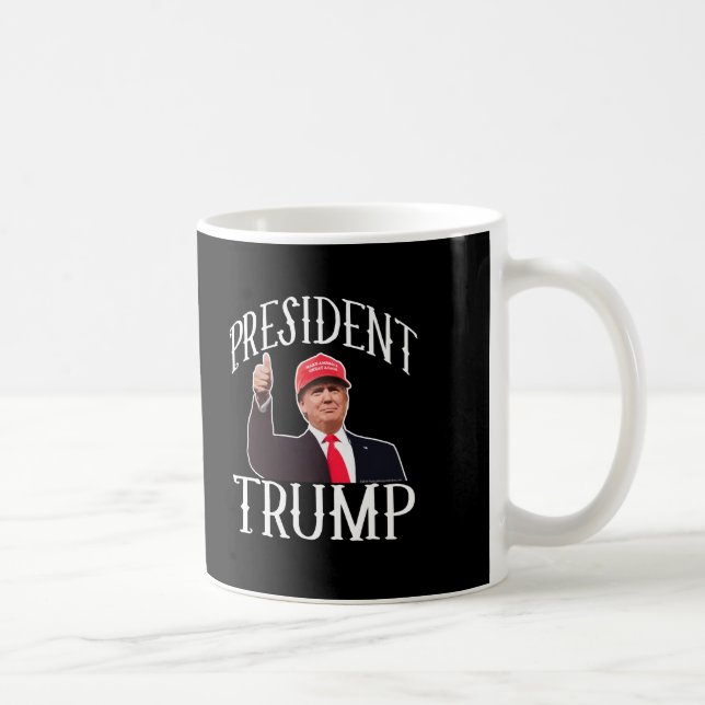 President Donald Trump Red Hat Thumbs Up Coffee Mug (Right)