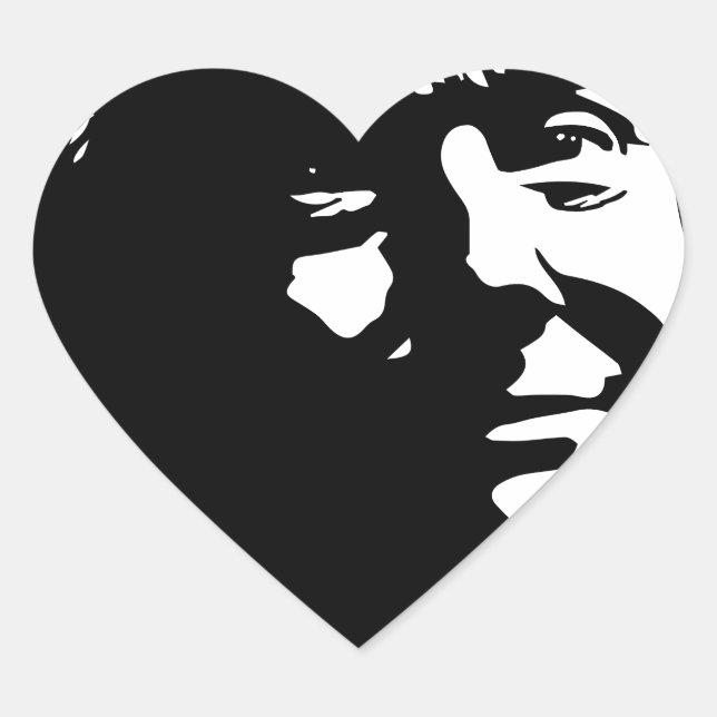 President Donald Trump silhouette image twitter Heart Sticker (Front)