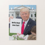 President Donald Trump - Write Your Own Text    Jigsaw Puzzle<br><div class="desc">President Donald Trump Birthdays, Anniversaries, Greetings, Countless Other Possibilities - Be Creative! To edit the text, click on "edit design, " highlight the text, click on "edit, " and then click on "cut." To remove the text, leaving only the design, click on "edit design, " highlight the text, click on...</div>
