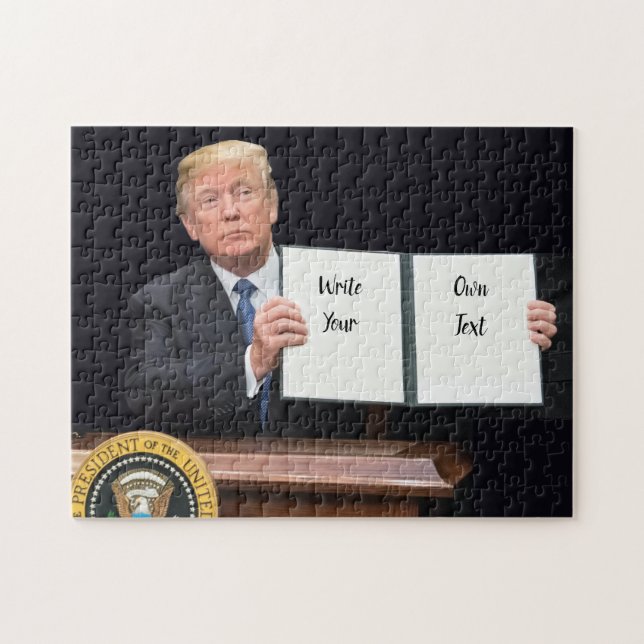 President Donald Trump - Write Your Own Text Jigsaw Puzzle (Horizontal)