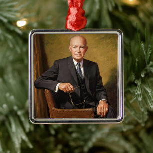President Dwight Eisenhower White House Christmas  Metal Ornament