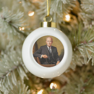 President Dwight Eisenhower White House Portrait   Ceramic Ball Christmas Ornament