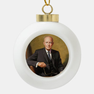 President Dwight Eisenhower White House Portrait   Ceramic Ball Christmas Ornament