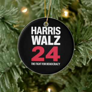 President Elect Kamala Harris & Tim Walz 2024  Ceramic Ornament