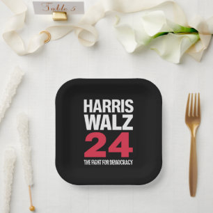 President Elect Kamala Harris & Tim Walz 2024 Paper Plate