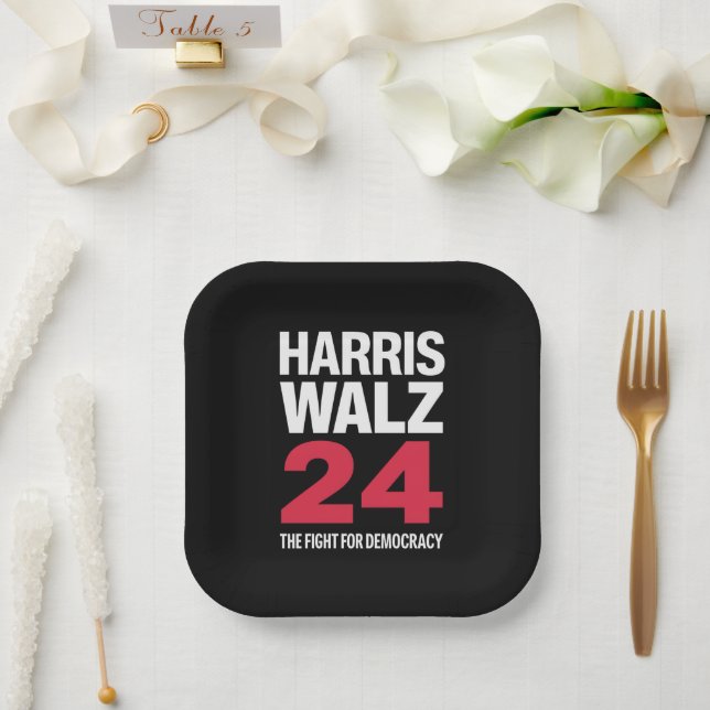 President Elect Kamala Harris & Tim Walz 2024  Paper Plate (Wedding)