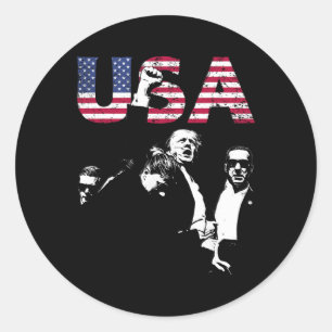 President Fight Fight For Usa 4th Of July 1776 202 Classic Round Sticker