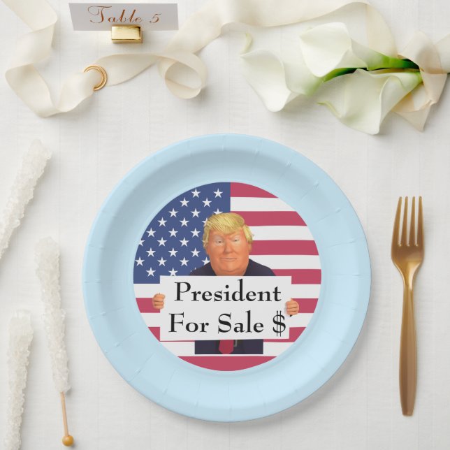 President For Sale Paper Plate (Wedding)