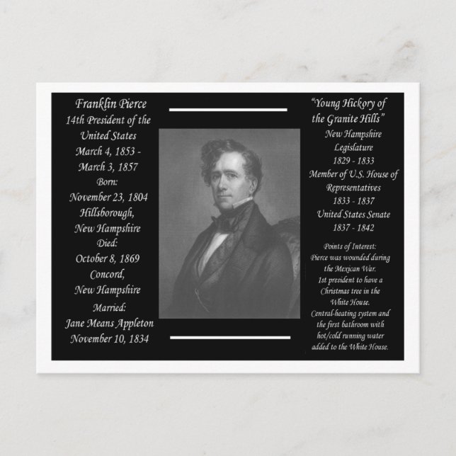 President Franklin Pierce Postcard (Front)