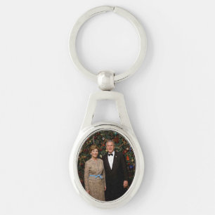 President George Bush, Laura Christmas White House Key Ring