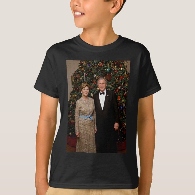 President George Bush, Laura Christmas White House T-Shirt (Front)