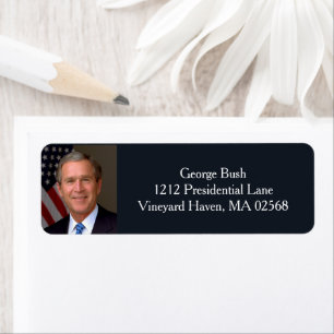 President George W Bush Offical Portrait Address Return Address Label