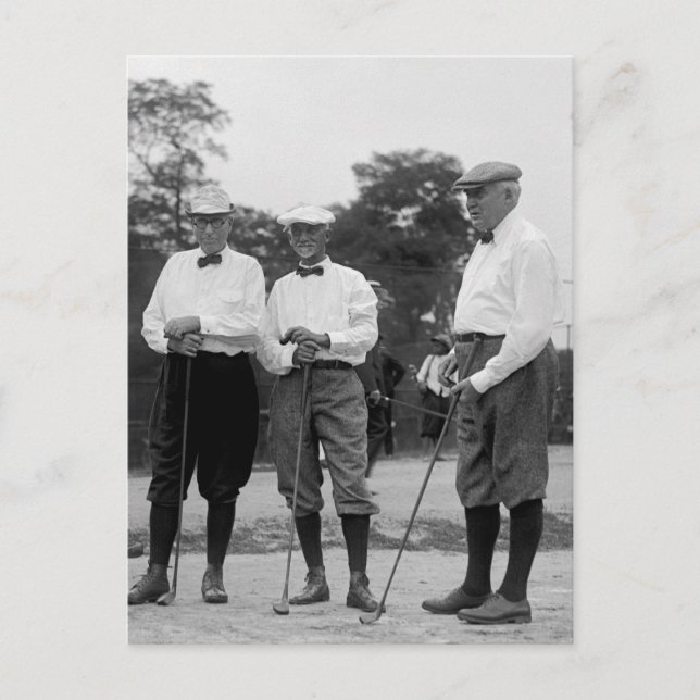 President Harding Golf Foursome, 1920s Postcard (Front)