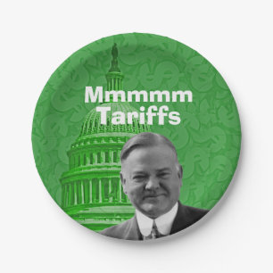 President Herbert Hoover Tariffs Paper Plate