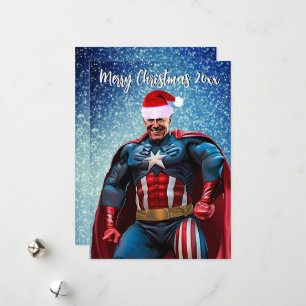 President Joe Biden and Santa Hat   Holiday Card