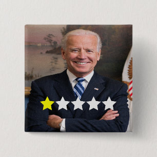 President Joe Biden Approval Rating 15 Cm Square Badge