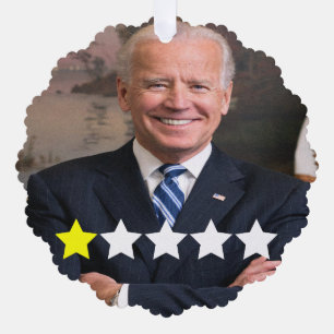 President Joe Biden Approval Rating Tree Decoration Card